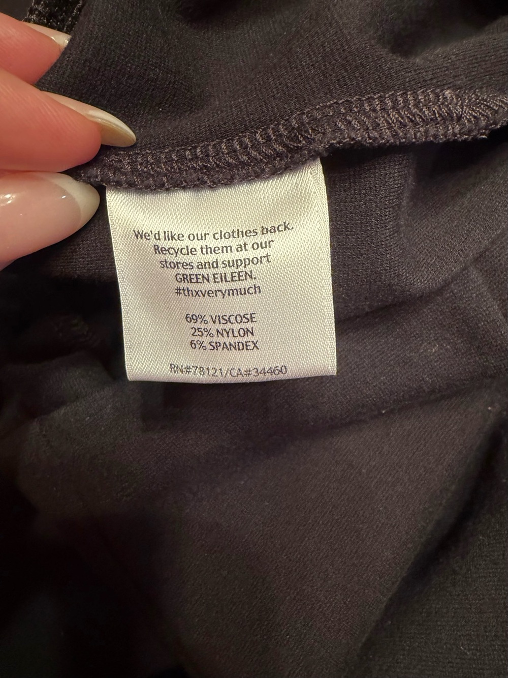 Eileen Fisher Black Wide-Leg Pull-On Pants Size S - Picture 5 of 5